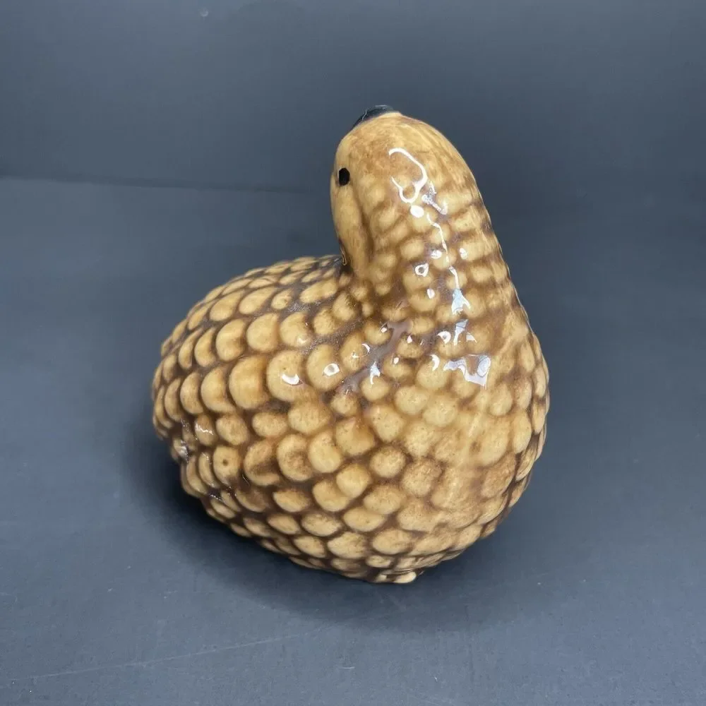 Vintage Brown Quail Looking‎ Down It's back Decorative Figurine Marked ES